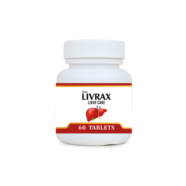 Nav Livrax Liver Care Tablets 60 Tablets bottle front – Navchetana Kendra