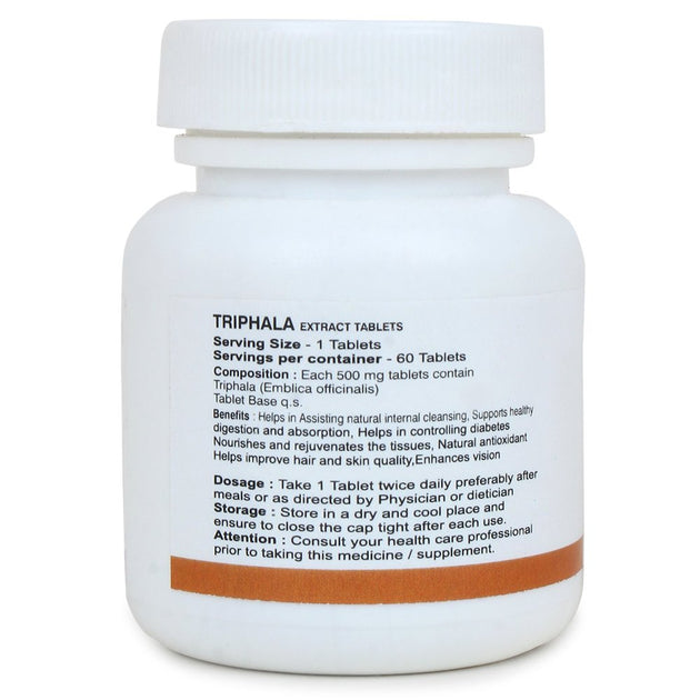 Triphala Bowel Wellness Tablets 60 Tablets front view